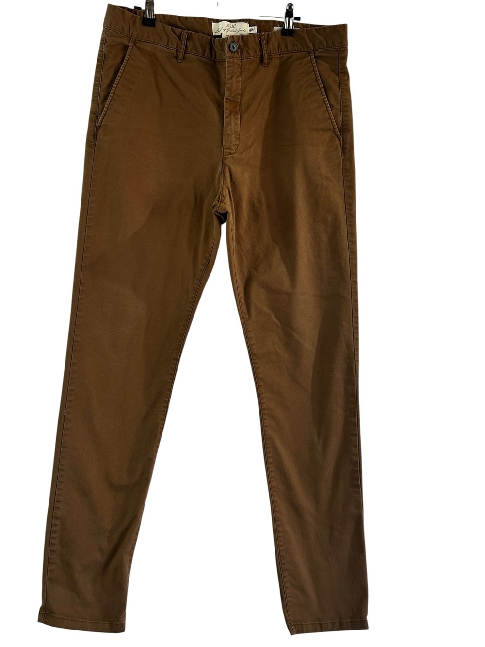 H&M L.O.G.G. Brown Skinny Fit Chino Pants Men’s Size 34 Cotton Stretch